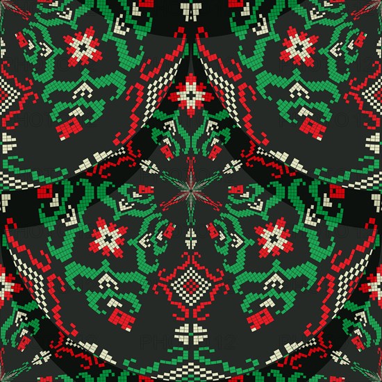 Romanian embroidery seamless pattern vector design