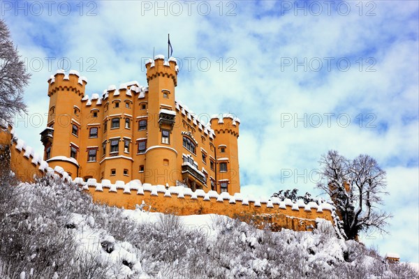 Hohenschwangau Castle in winter