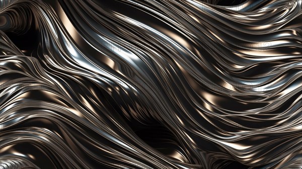 Seamless tile of metalic wavy abstract background