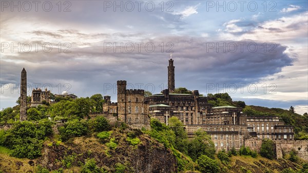 View of Calton Hill with Nelson Monument