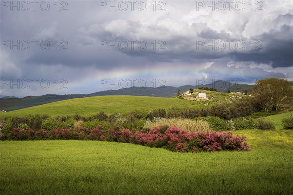 Rainbow in landscape near Piazza Armerina