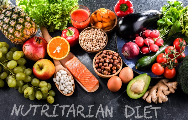 Food products representing the nutritarian diet which may improve overall health status