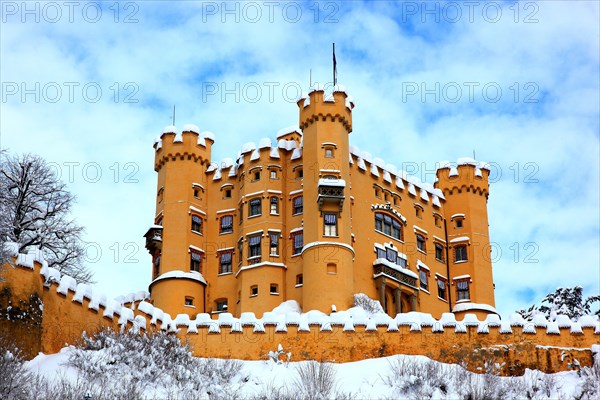 Hohenschwangau Castle in winter