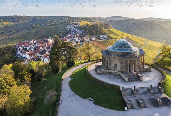 Burial chapel on the Wuerttemberg in the Rotenberg district. Mausoleum on the summit of the Rotenberg after a design by the court architect Giovanni Salucci