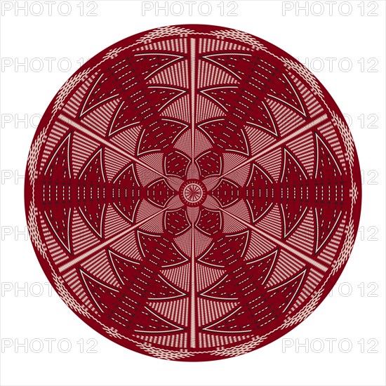 Tunisian embroidery inspired round design element