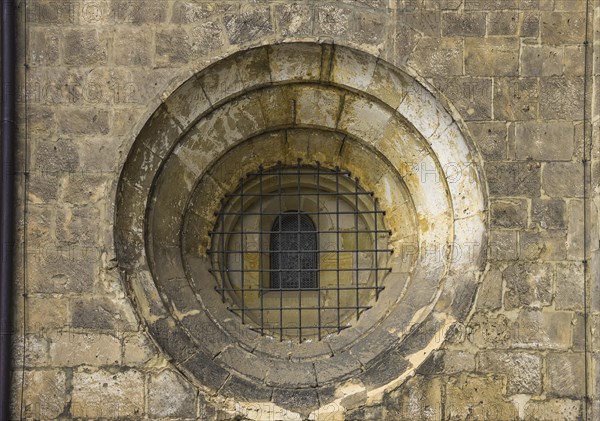 Round windows in the exterior facade of the Collegiate Church of St. Servatii in Quedlinburg