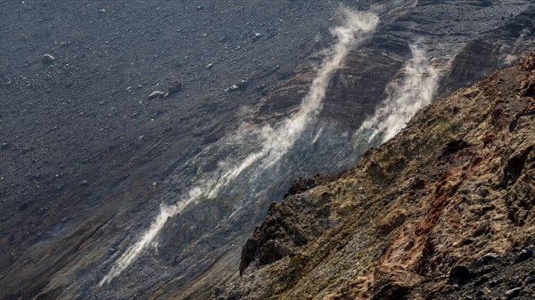 Sulphur fumes in the great crater