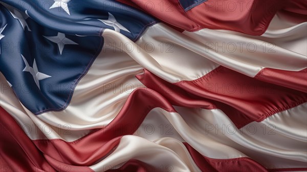 Silk american flag abstract