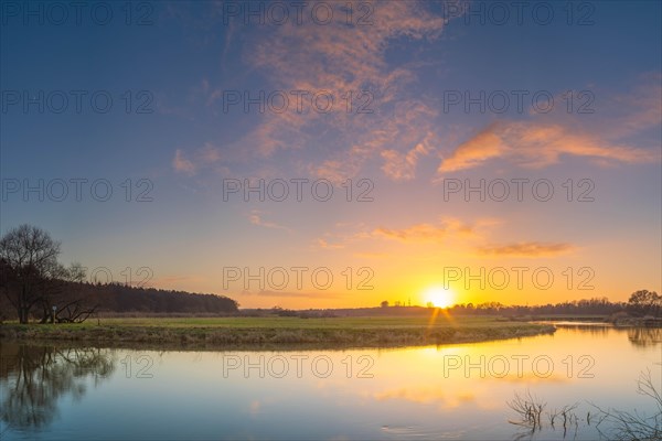 The river Leine at sunset