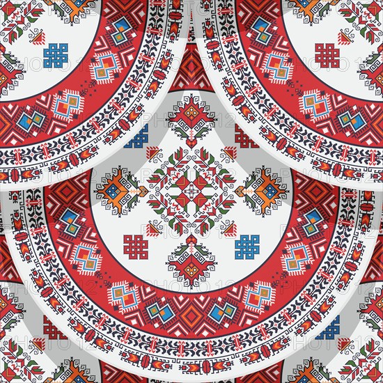 Traditional Bulgrarian embroidery seamless pattern