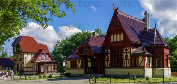 Front view of the imperial pavilion of the Kaiserbahnhof Joachimsthal