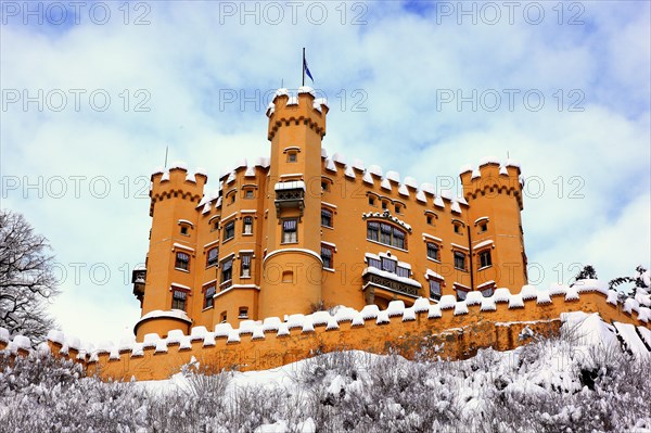 Hohenschwangau Castle in winter