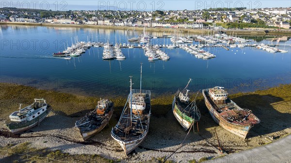 Shipwrecks in Camaret sur Mer harbour in Crozon peninsula