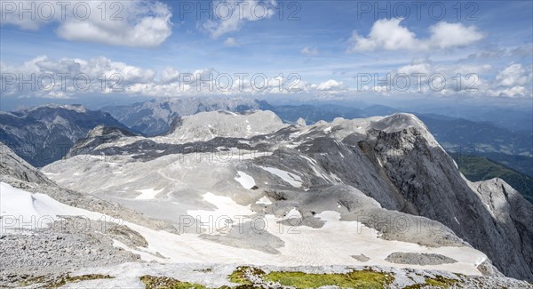 View of rocky plateau with remnants of snow
