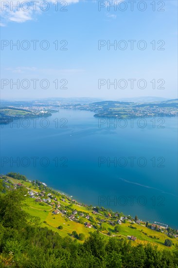 Aerial View over Lake Lucerne and Mountain in Burgenstock