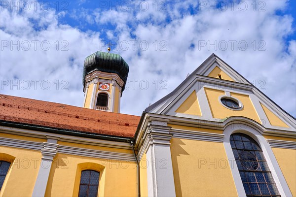 Church of Saint Nicholas on Marienplatz in the town centre of Immenstadt im Allgaeu