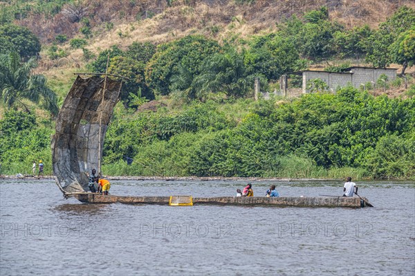 Traditional sailing boat on the Congo river