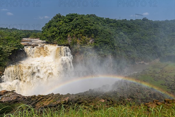 Rainbow on the Zongo waterfall on the Inkisi river