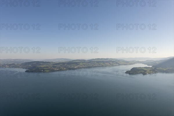 Aerial View over Lake Lucerne and Mountain in Burgenstock