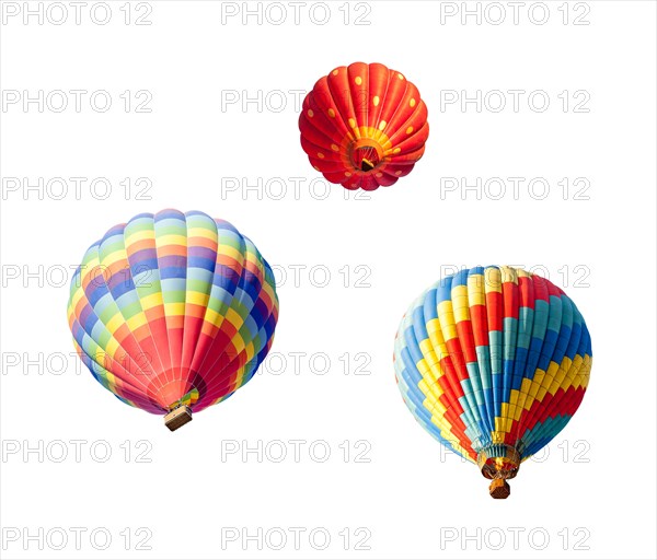 Set of hot air balloons isolated of a white background