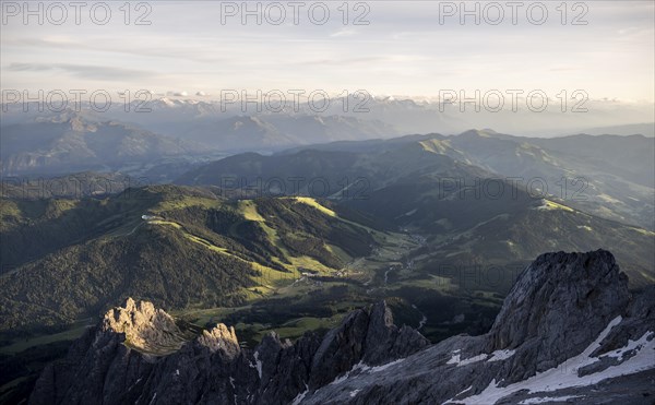 Mountain panorama in the evening light