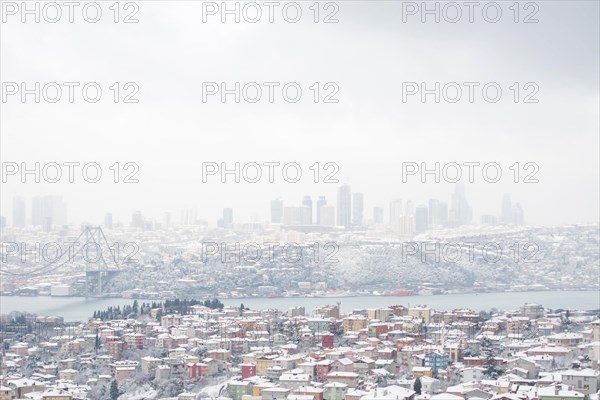 Winter views from Bosphorus Uskudar of istanbul in Turkey