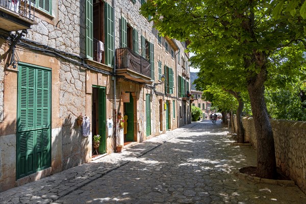 Mountain village Valldemossa with typical stone houses