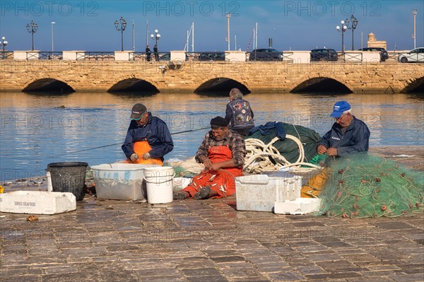 Fishermen in the fishing port of Gallipoli