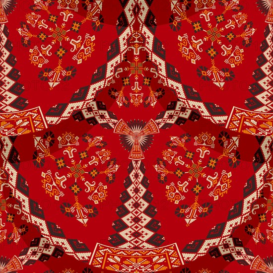 Romanian embroidery seamless pattern vector design