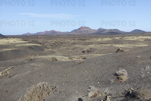 Mountain range with volcanoes around Montana del Senalo