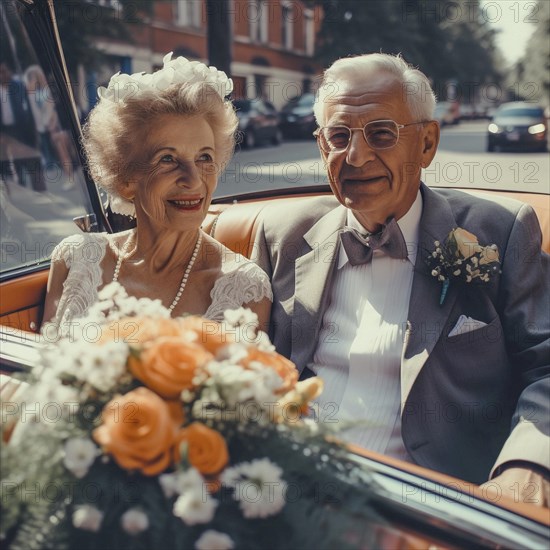 Older bridal couple