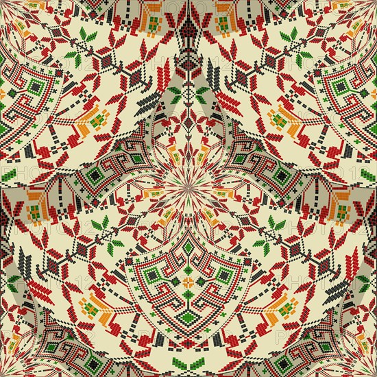 Romanian embroidery seamless pattern vector design