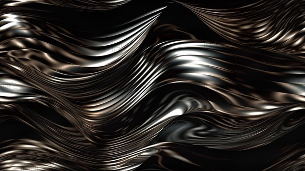 Seamless tile of metalic wavy abstract background