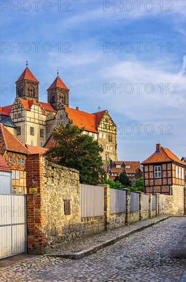 Castle and collegiate church of St. Servatius on the castle hill of the World Heritage town of Quedlinburg