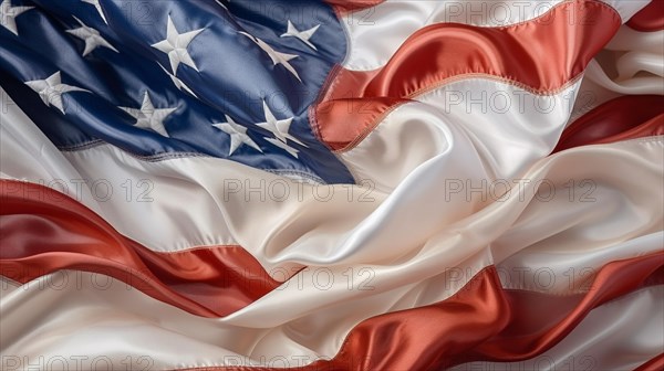 Silk american flag abstract