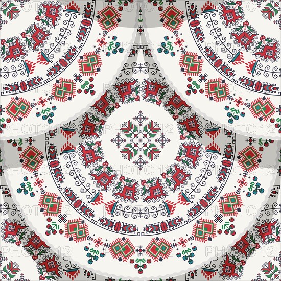Traditional Bulgrarian embroidery seamless pattern