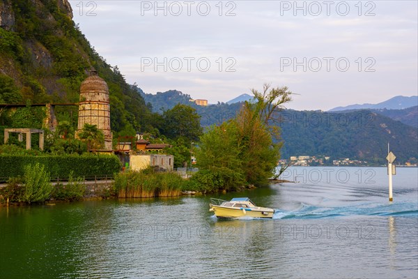 Old Factory Manufactures Hydrated Lime in Clods and Fertilizer on Lake Lugano in Caslano