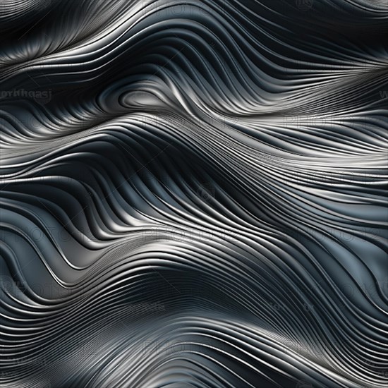 Seamless tile of metalic wavy abstract background