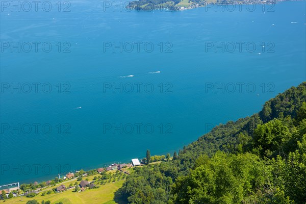 Aerial View over Lake Lucerne and Mountain in Burgenstock