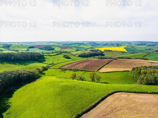 Fields and farms from a drone