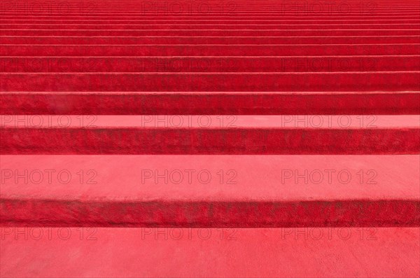 Red carpet on stairway