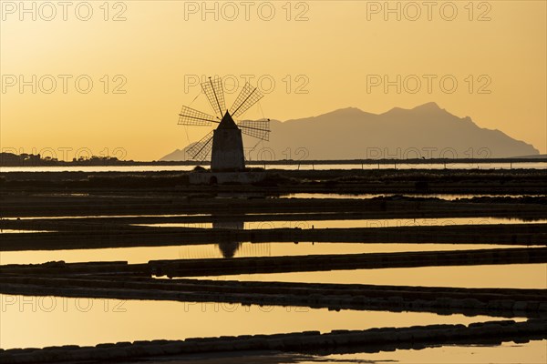 Windmill at sunset