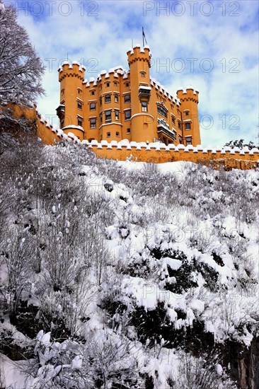 Hohenschwangau Castle in winter