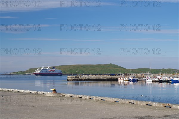 A Hurtigruten ship arrives