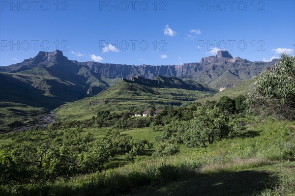 Amphitheatre with Pilicemans Helmet and Sentinel and Thendele Rest Camp