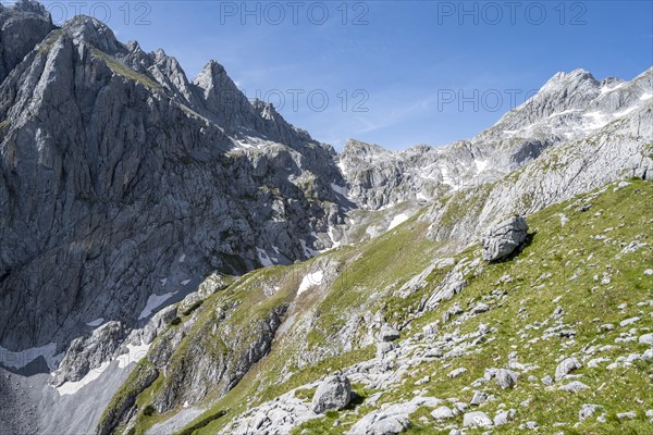 Rocky mountains with summit Grosser Gamsleitenkopf