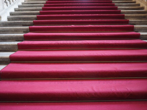 Red carpet on stair