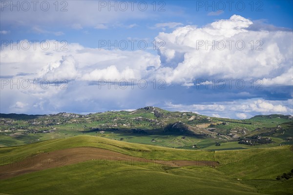 Thunderclouds and landscape near Piazza Armerina