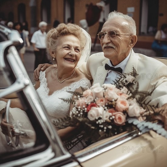 Older bridal couple