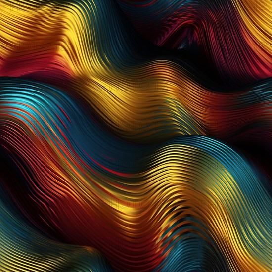 Seamless tile of colorful metalic wavy abstract background